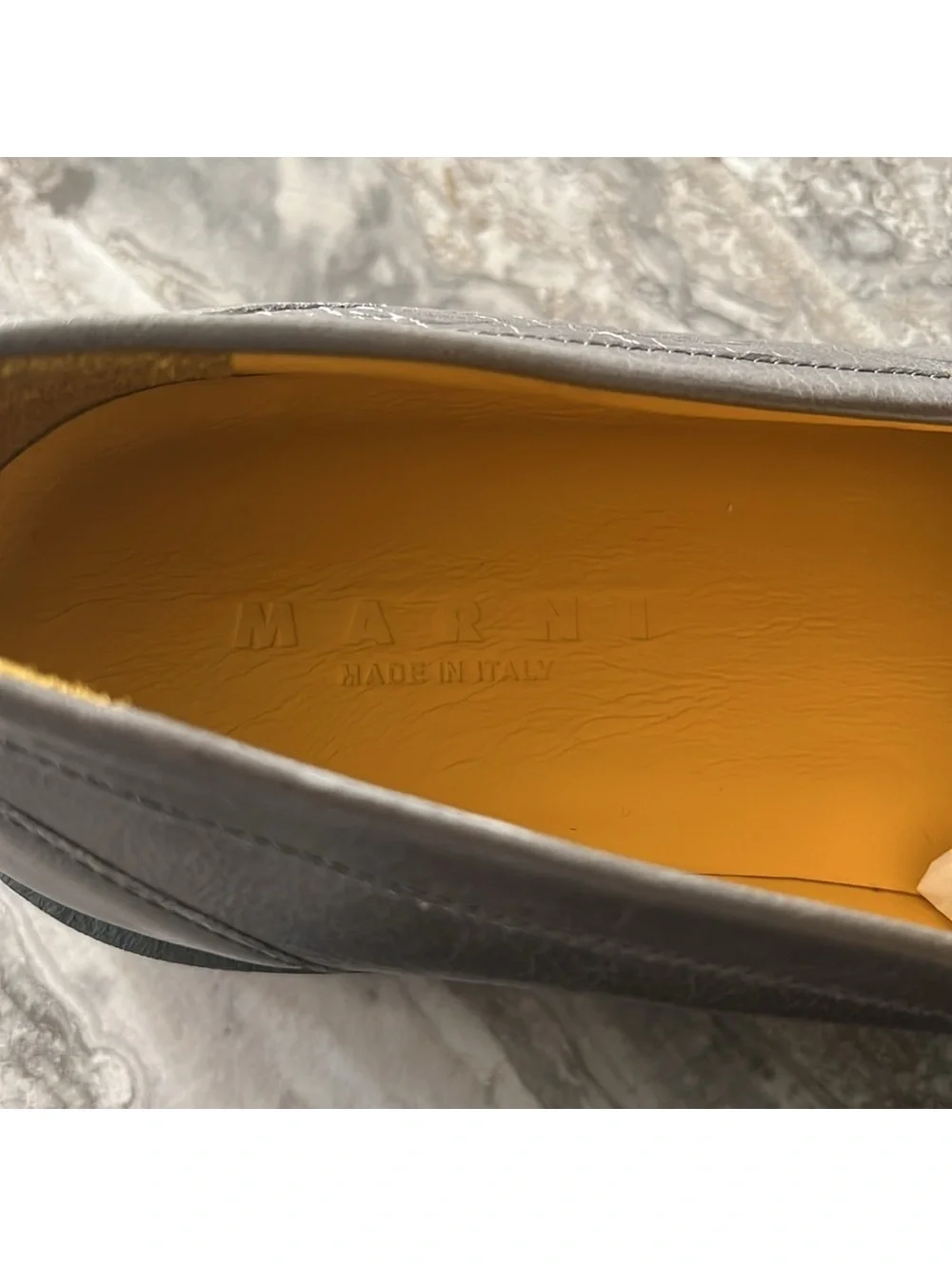 MARNI Moccasin Iconic Square-Toe Chunky Loafers Grey Size 44 NEW +DustBag